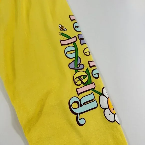Dolls Kill BSR By Samii Ryan Women's Yellow Sweatpants Jogger Isn't it lovely Sz - Picture 2 of 11